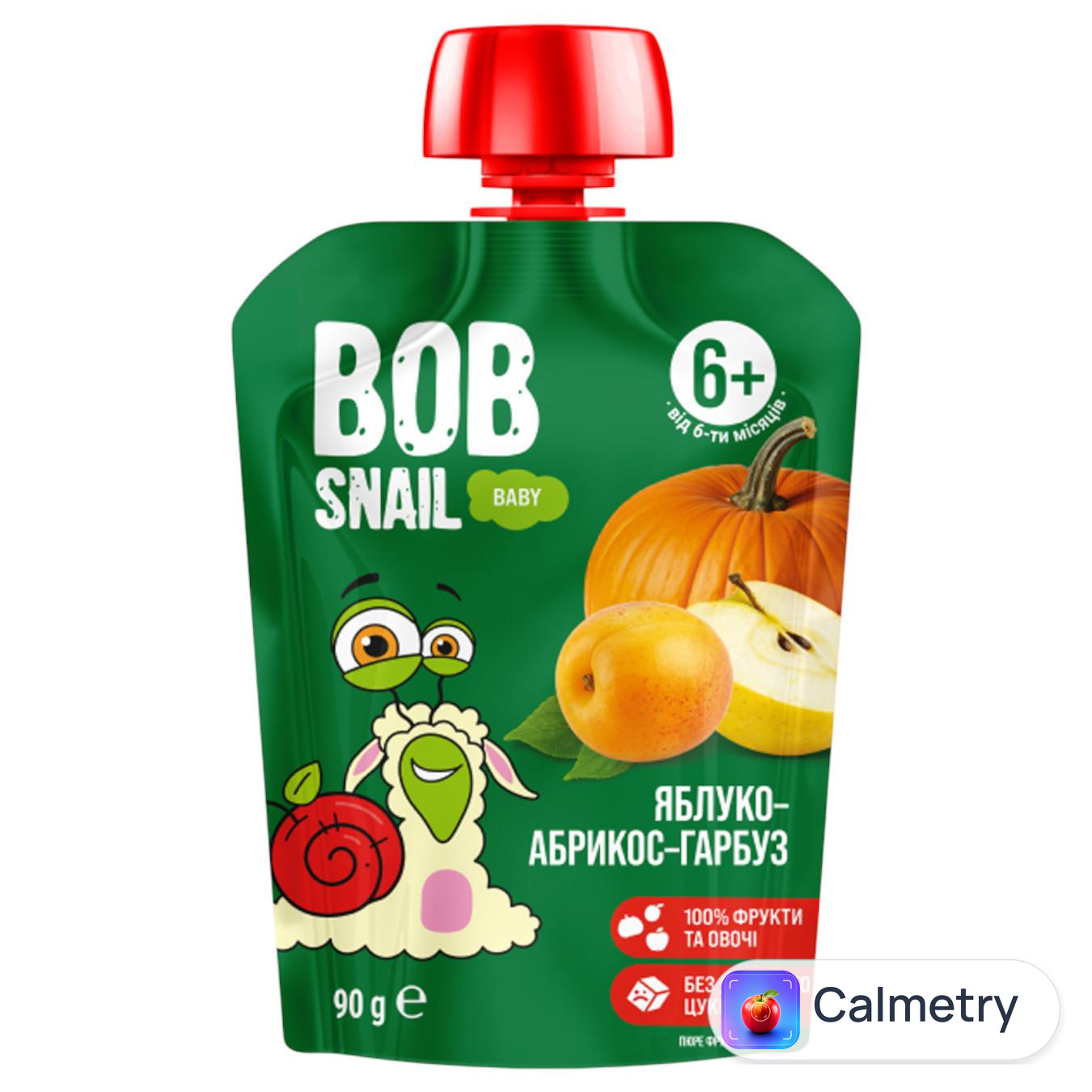 Пюре дитяче Bob Snail яблуко-абрикос-гарбуз 90г