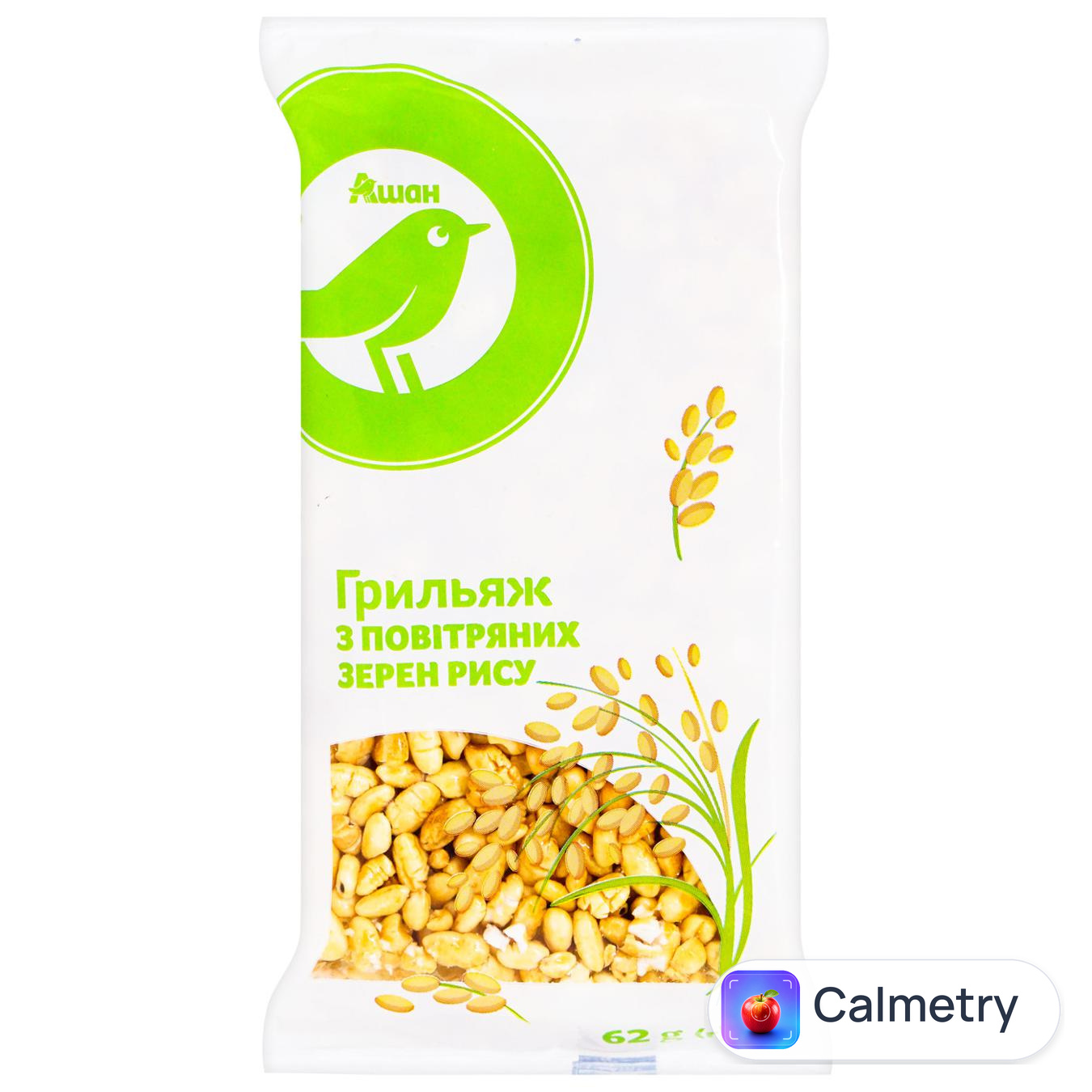 Грильяж Auchan з повітряних зерен рису 62г