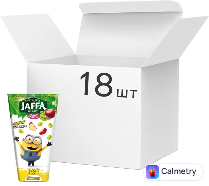 Упаковка нектару Jaffa Minions Яблучно-виноградний 200 мл х 18 шт