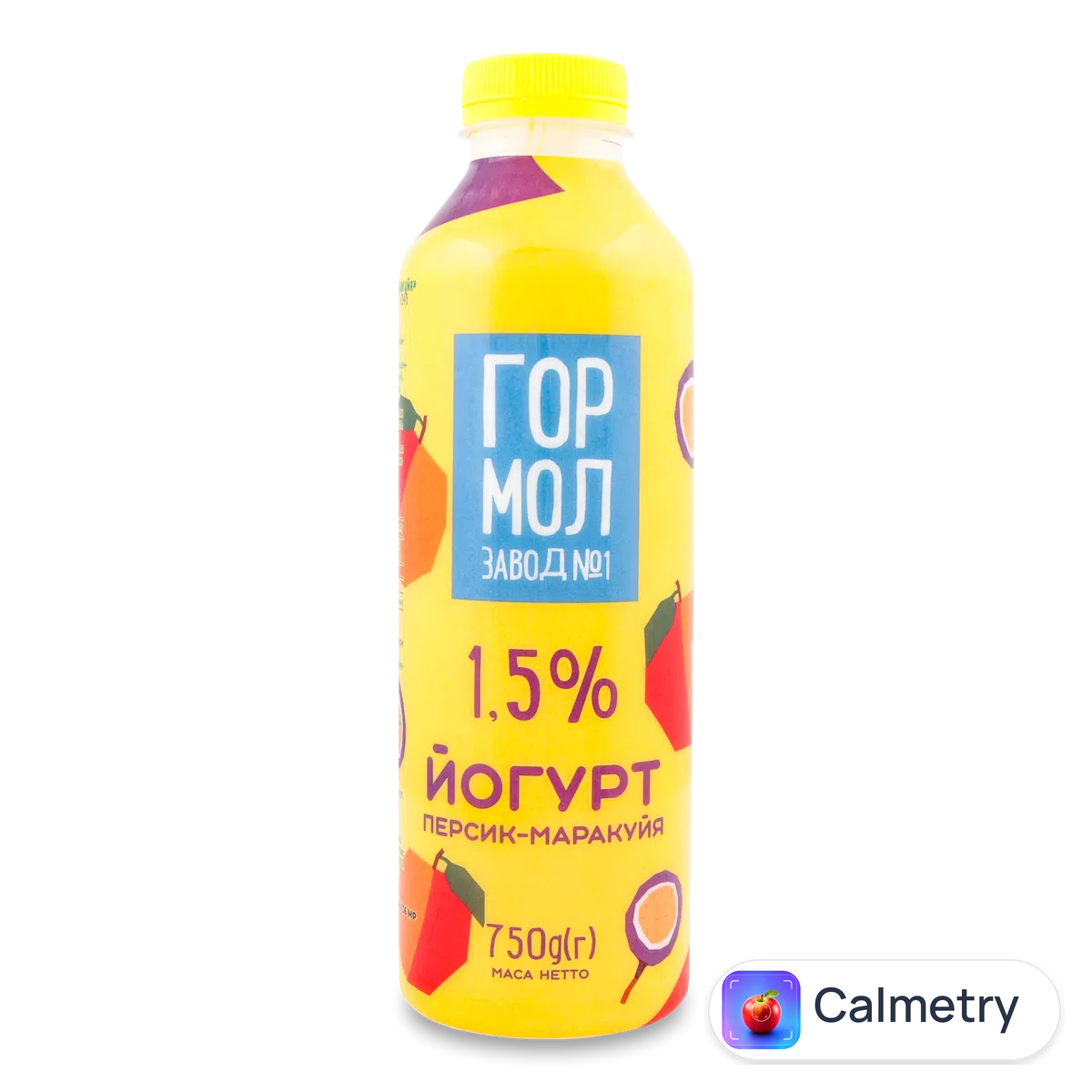 Йогурт «Гормолзавод №1» персик-маракуйя 1,5% п/п 750г Міськмолзавод №1