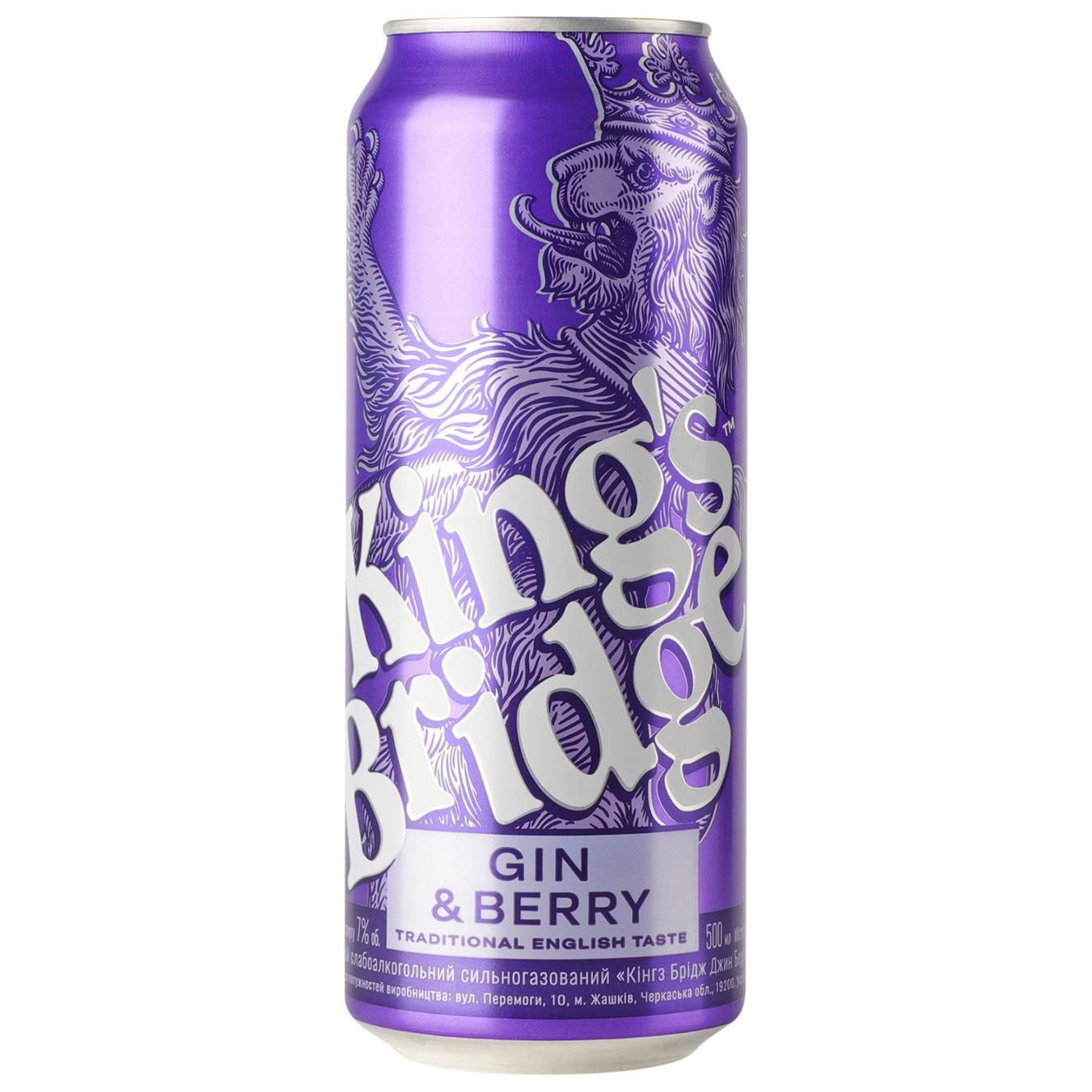 Напій слабоалкогольний King's Bridge Gin & Berry 7% 0,5л — фото продукту