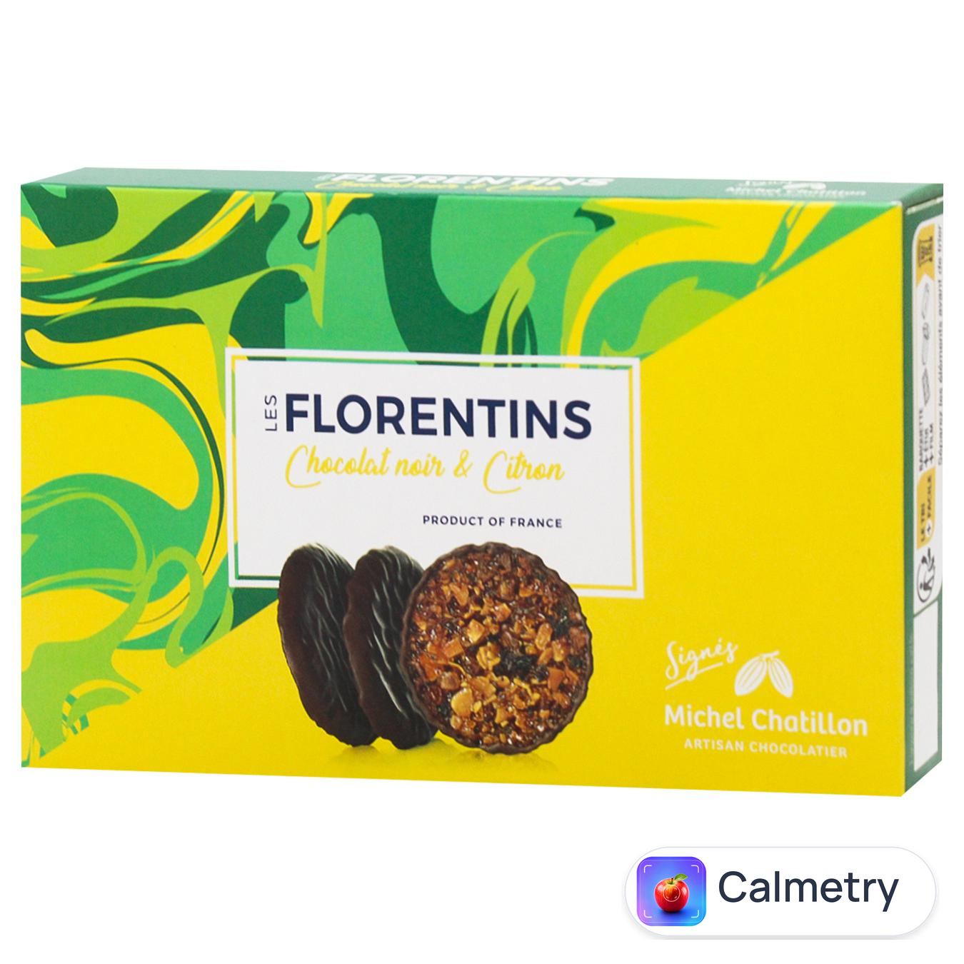 Печиво Maison de Florentins Флорентіні в чорному шоколаді з лимоном та мигдалем 100г