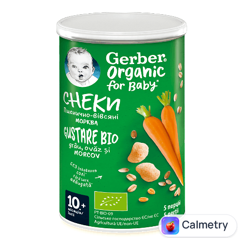 Снеки Gerber пшенично-вівсяні з морквою, 35г