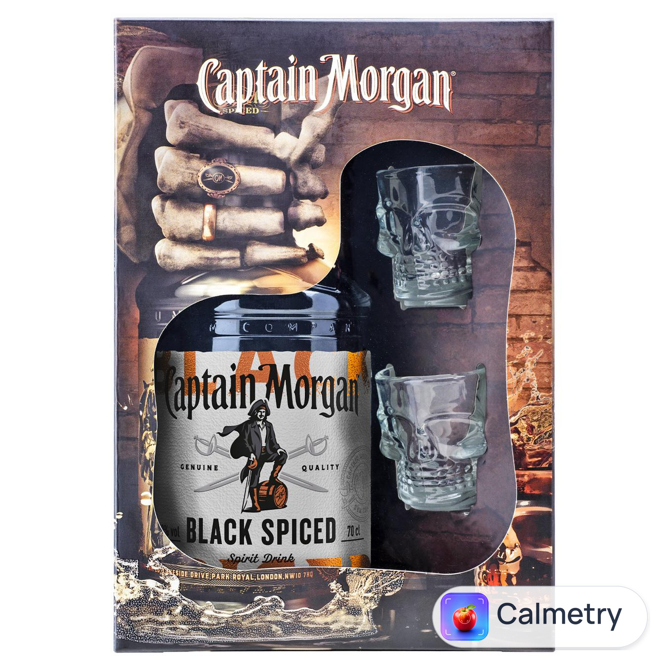 Ромовий напій Captain Morgan Spiced Black 40% 1л + 2 чарки