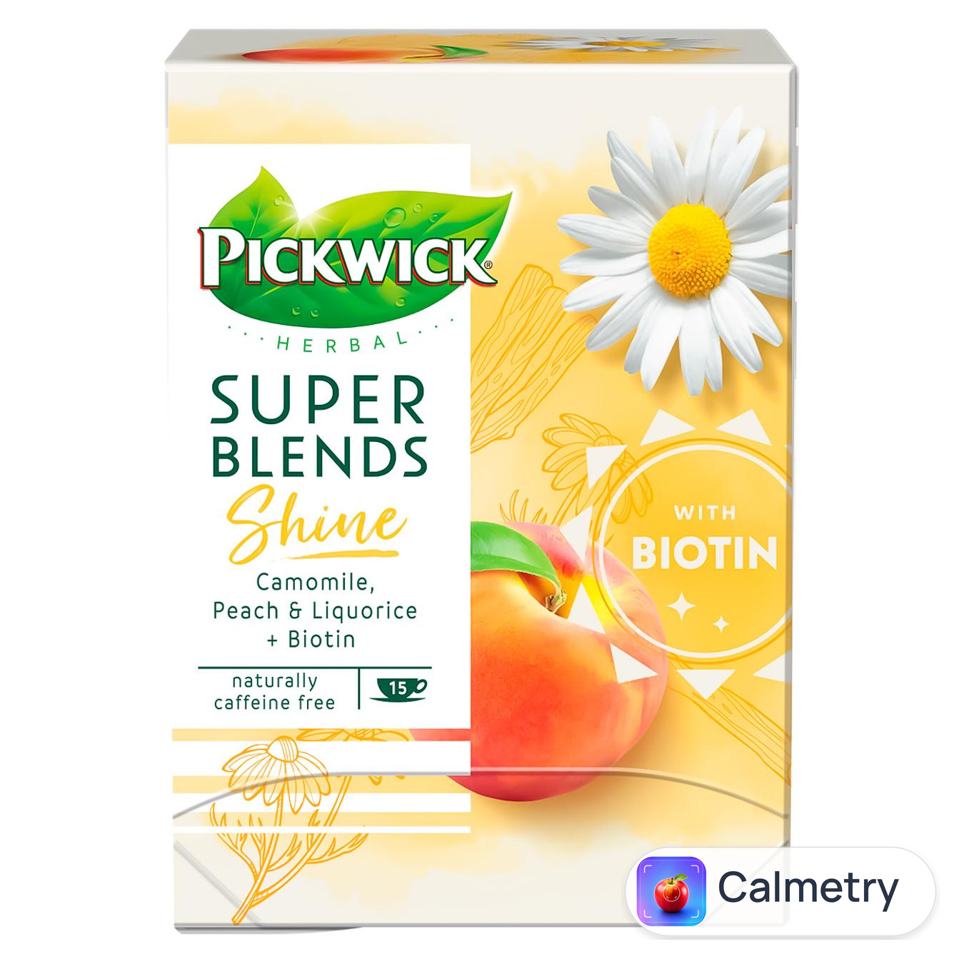 Чай трав'яний Pickwick Super Blends Shine ромашка-персик-лакриця-біотін 1,5г*15шт