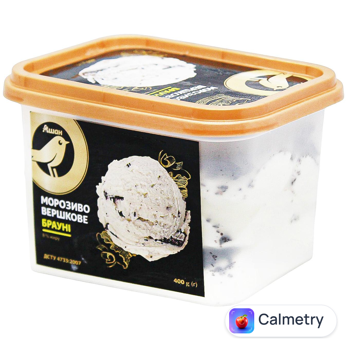 Морозиво Auchan Брауні вершкове 400г
