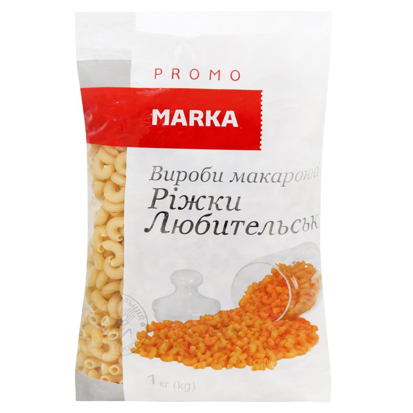Макаронні вироби Marka Promo ріжки 1кг — фото продукту