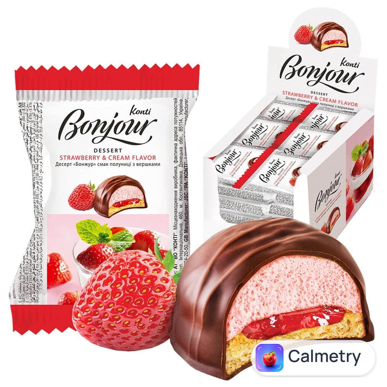 Десерт Konti Bonjour Полуниця з вершками 29г