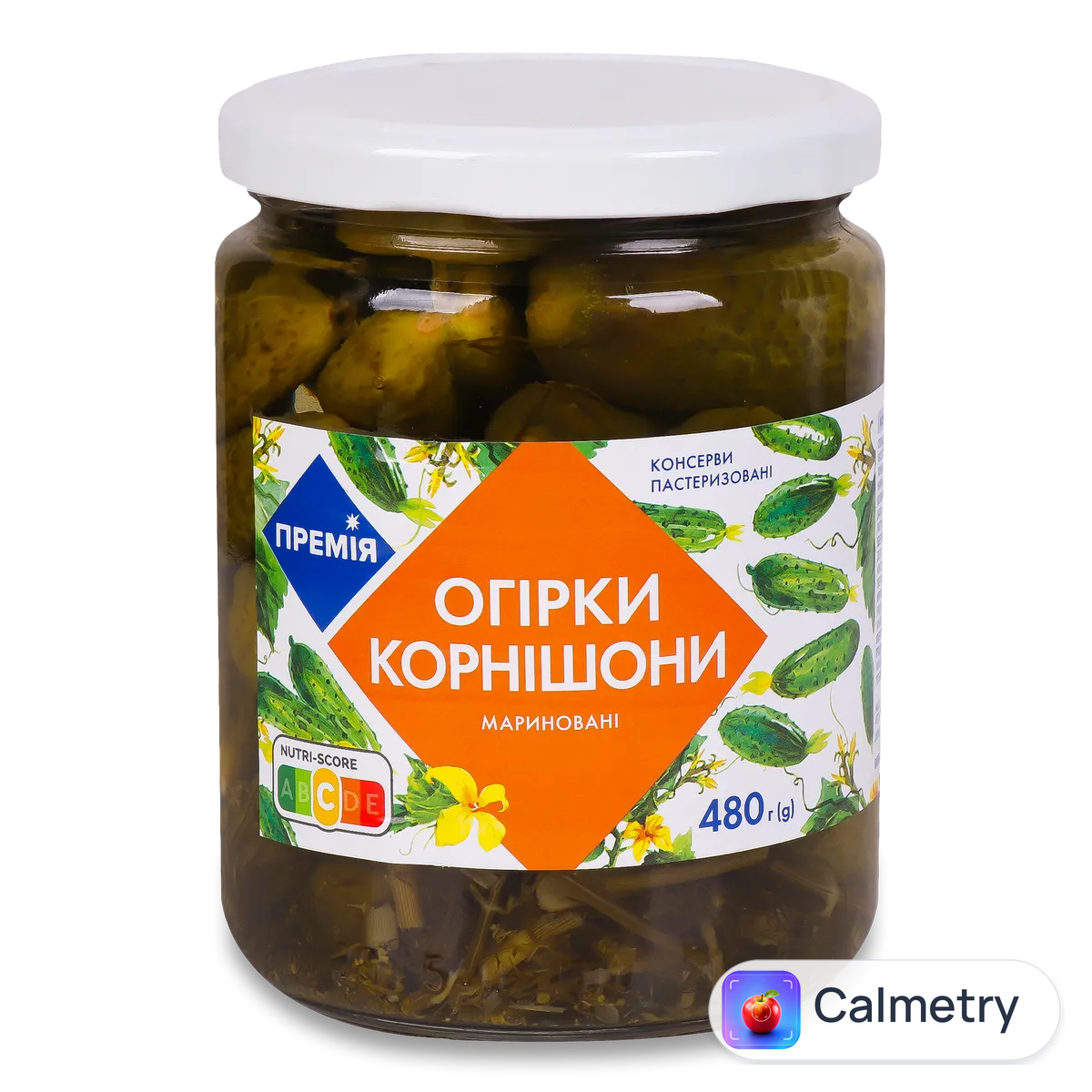 Огірки «Премія»® корнішони мариновані пастеризовані 480г