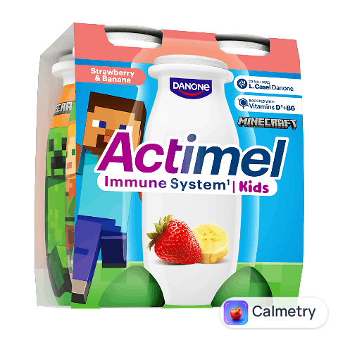 Продукт кисломолочний Actimel Strawberry Banana 1,4%, 4*100г