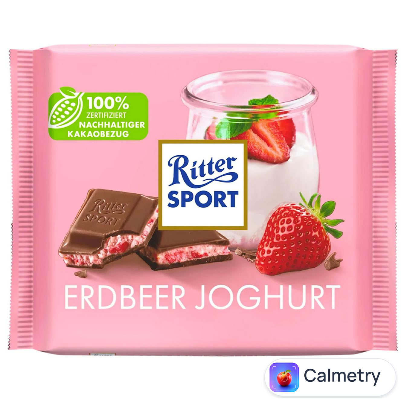 Шоколад молочний Ritter Sport з начинкою йогурт-полуниця 100г
