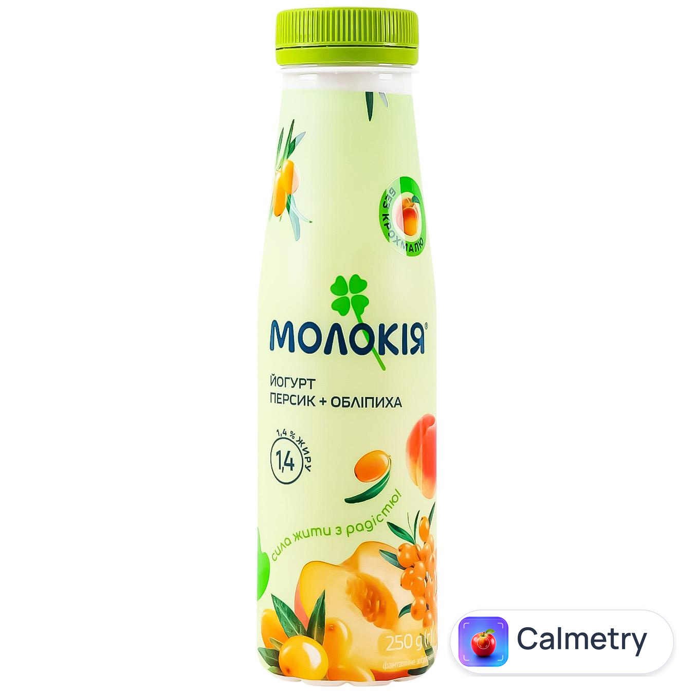 Йогурт Молокія Персик-обліпиха 1,4% 250г