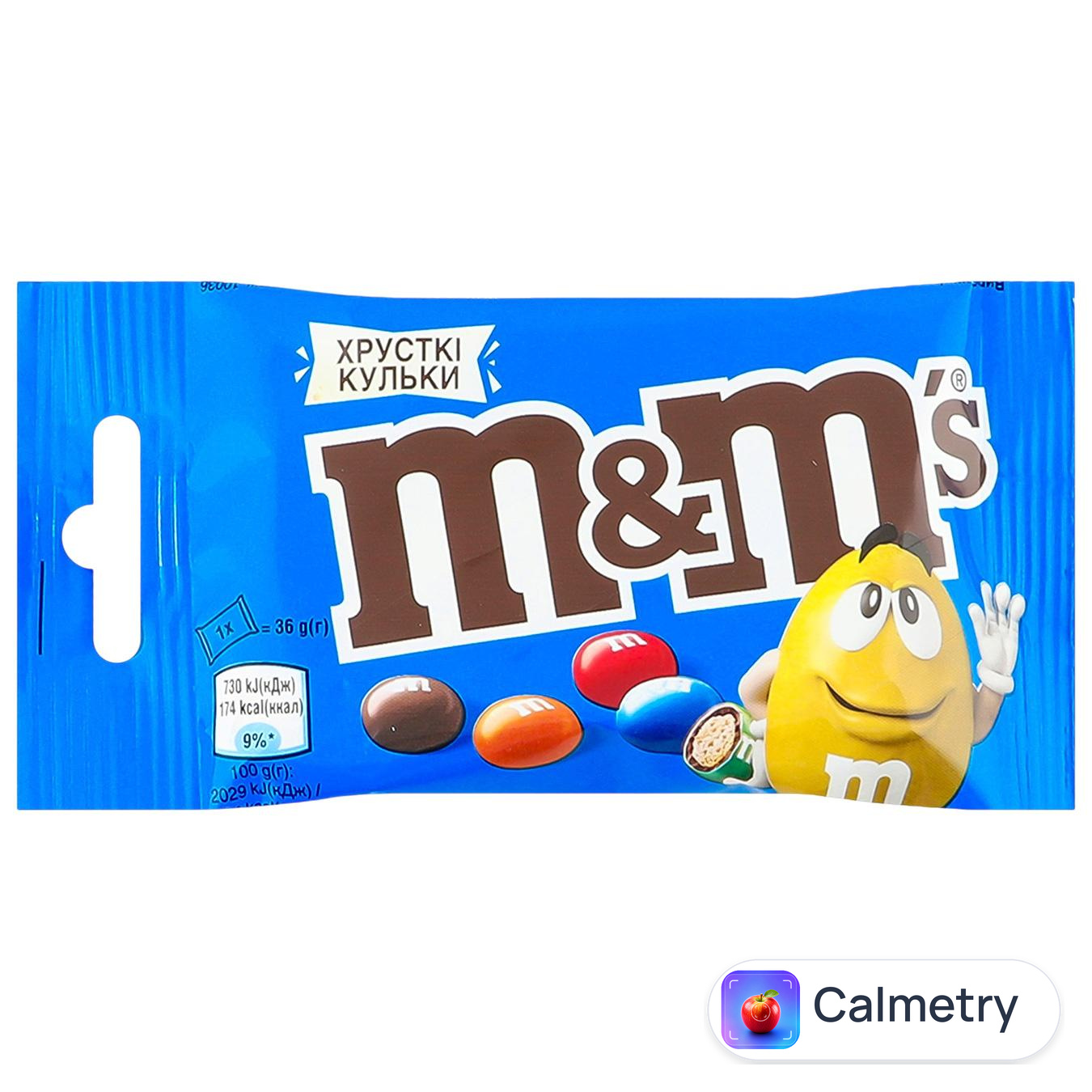 Драже M&M's з рисовими кульками у молочному шоколаді 36г — фото продукту