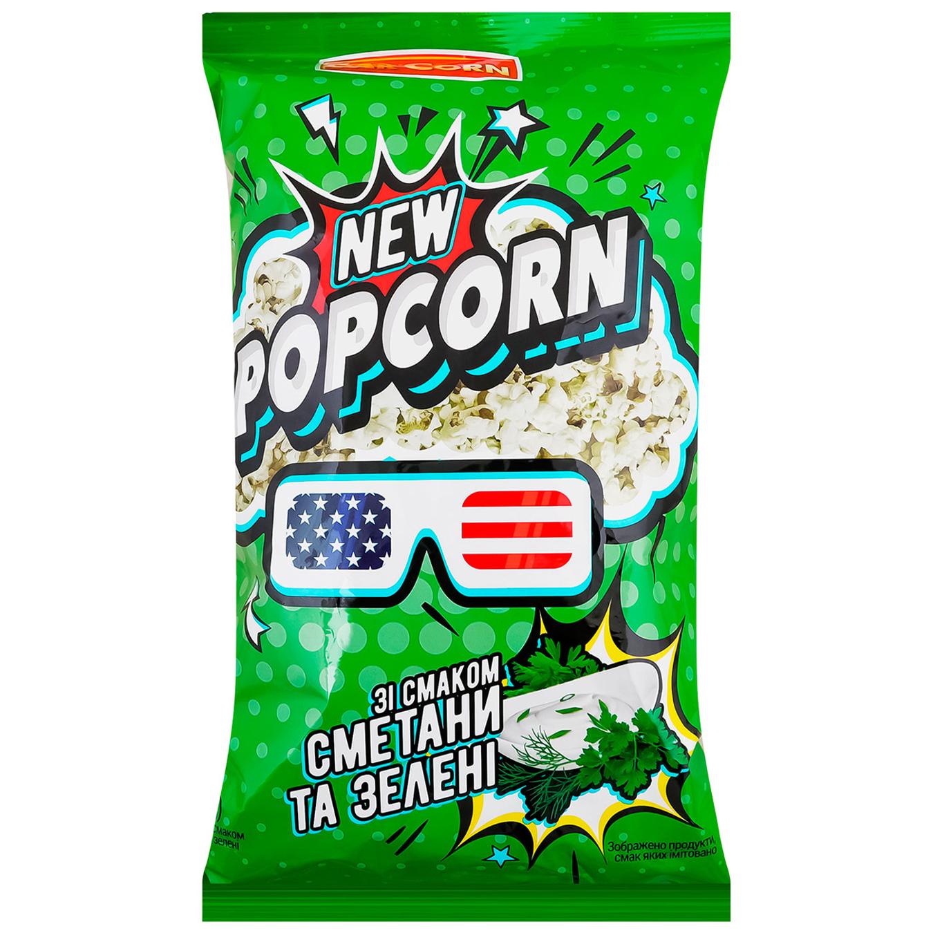 Попкорн Mr`Corn Сметана та зелень 70г — фото продукту