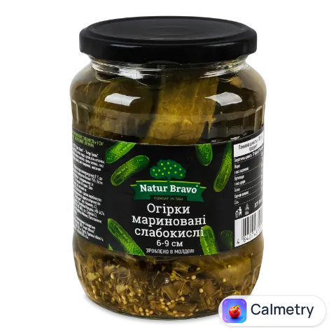 Огірки Natur Bravo мариновані слабокислі