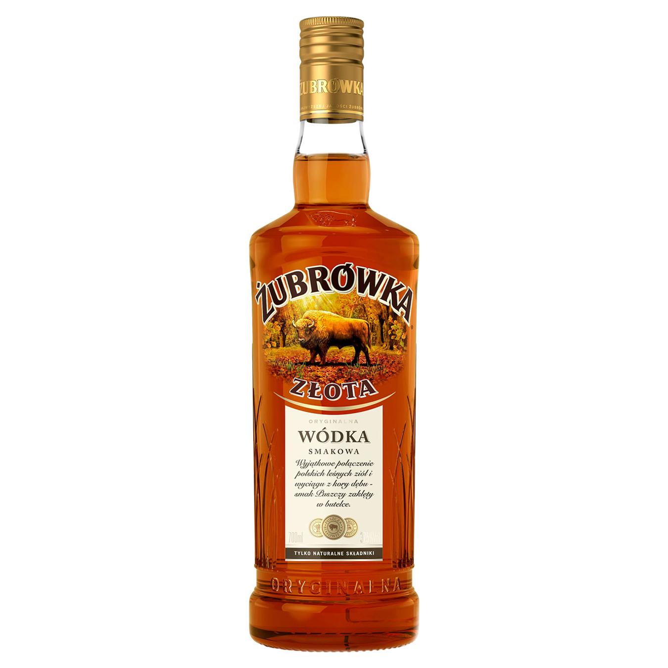 Горілка Zubrowka Настоянка золота 37.5% 0,7л — фото продукту