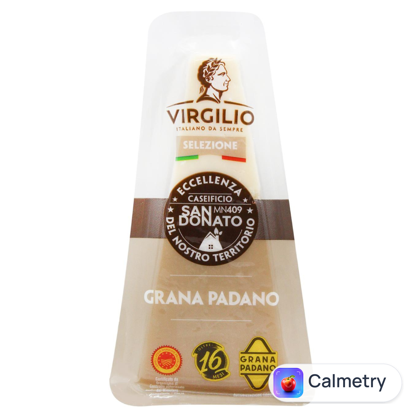 Сир Virgilio Grana Padano 16 місяців 250г — фото продукту