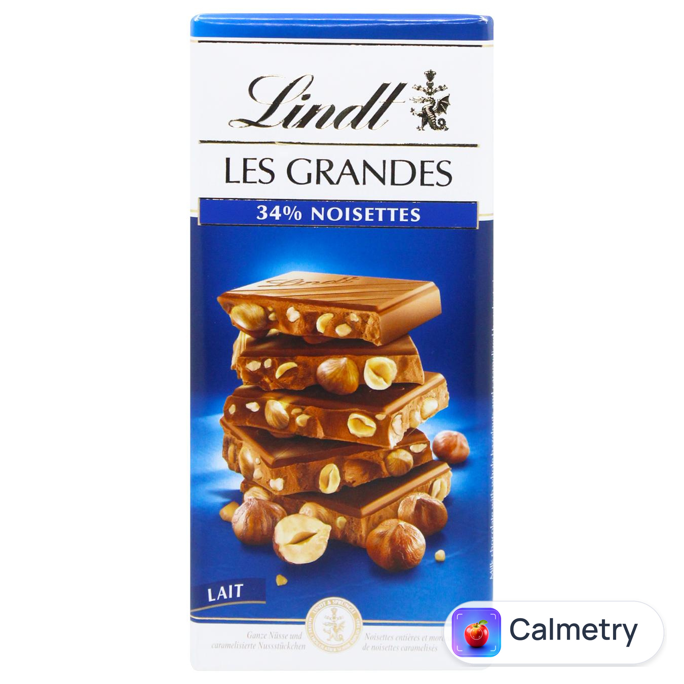 Шоколад молочний Lindt Les Grandes з цілим лісовим горіхом 150г