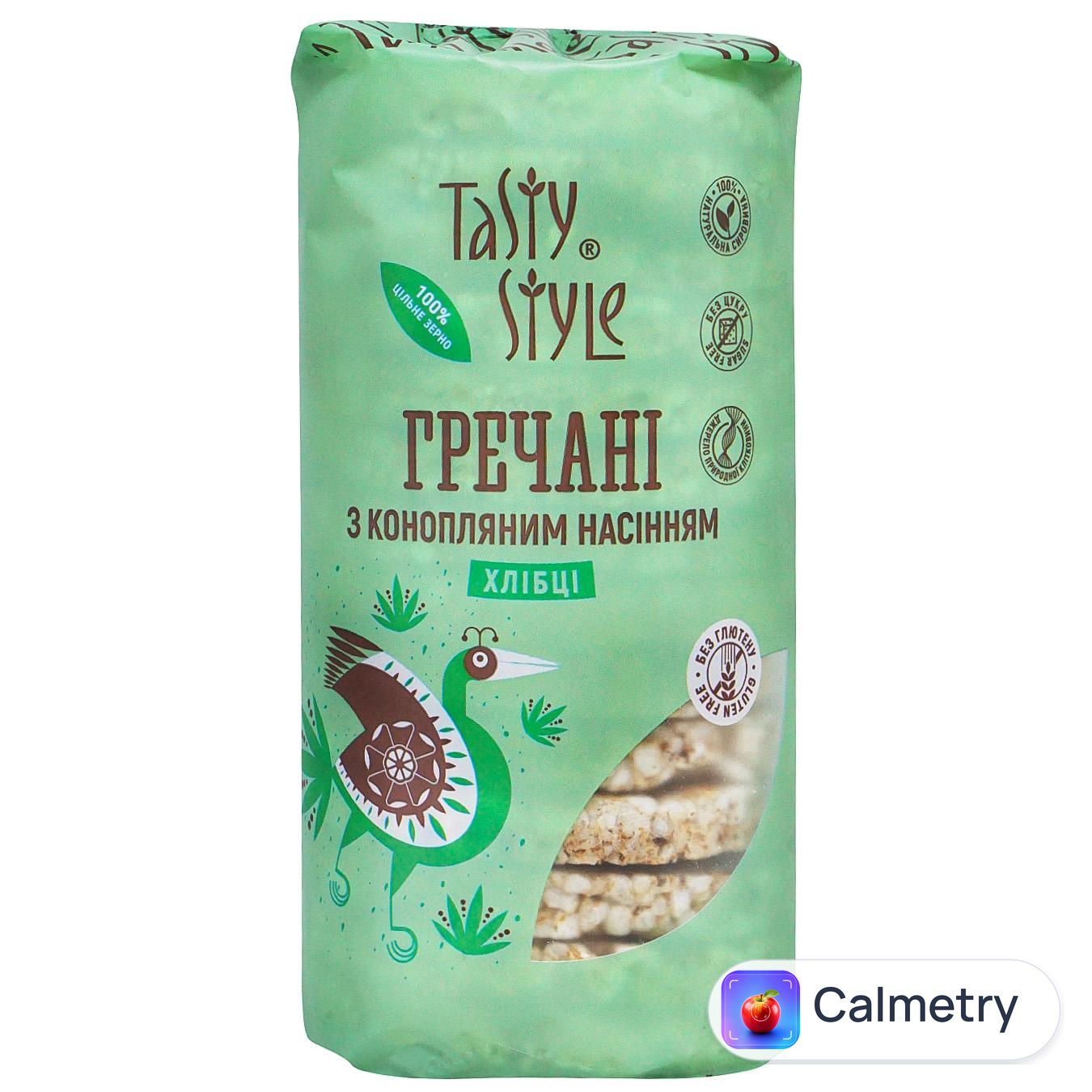 Хлібці Tasty Style гречані з конопляним насінням 100г — фото продукту