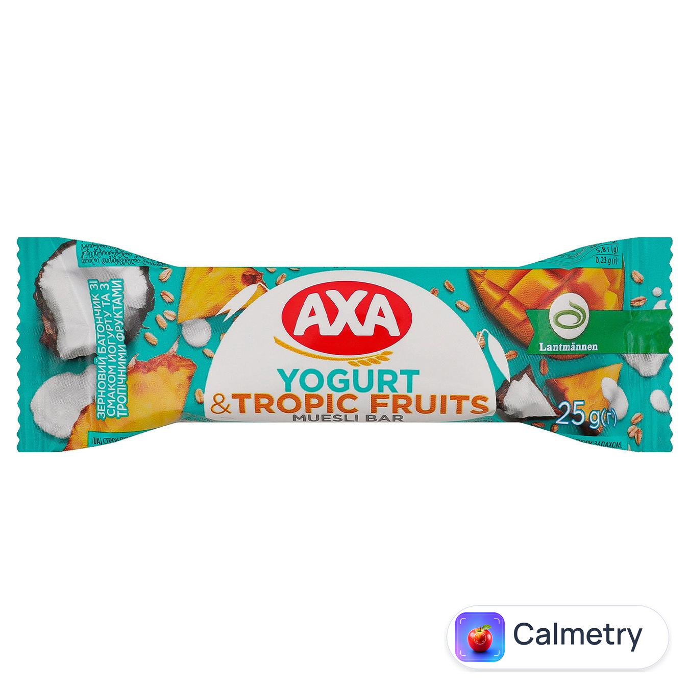 Батончик Axa зерновий зі смаком йогурту та з тропічними фруктами 25г — фото продукту
