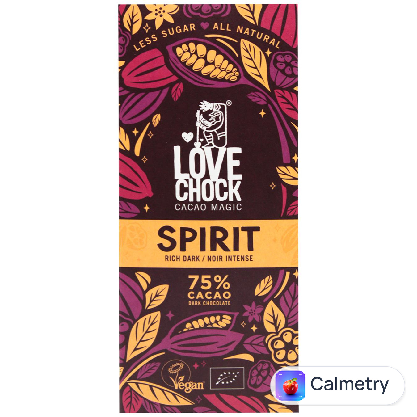 Шоколад чорний Lovechock Spirit органічний веганський 75% 70г