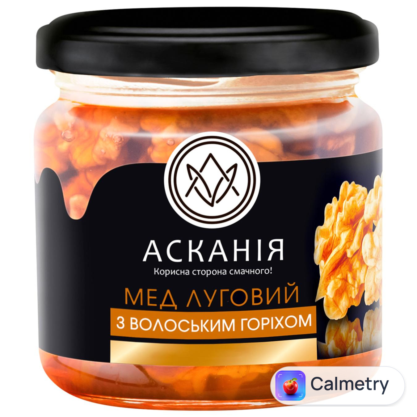 Мед Асканія Луговий з волоським горіхом 250г — фото продукту