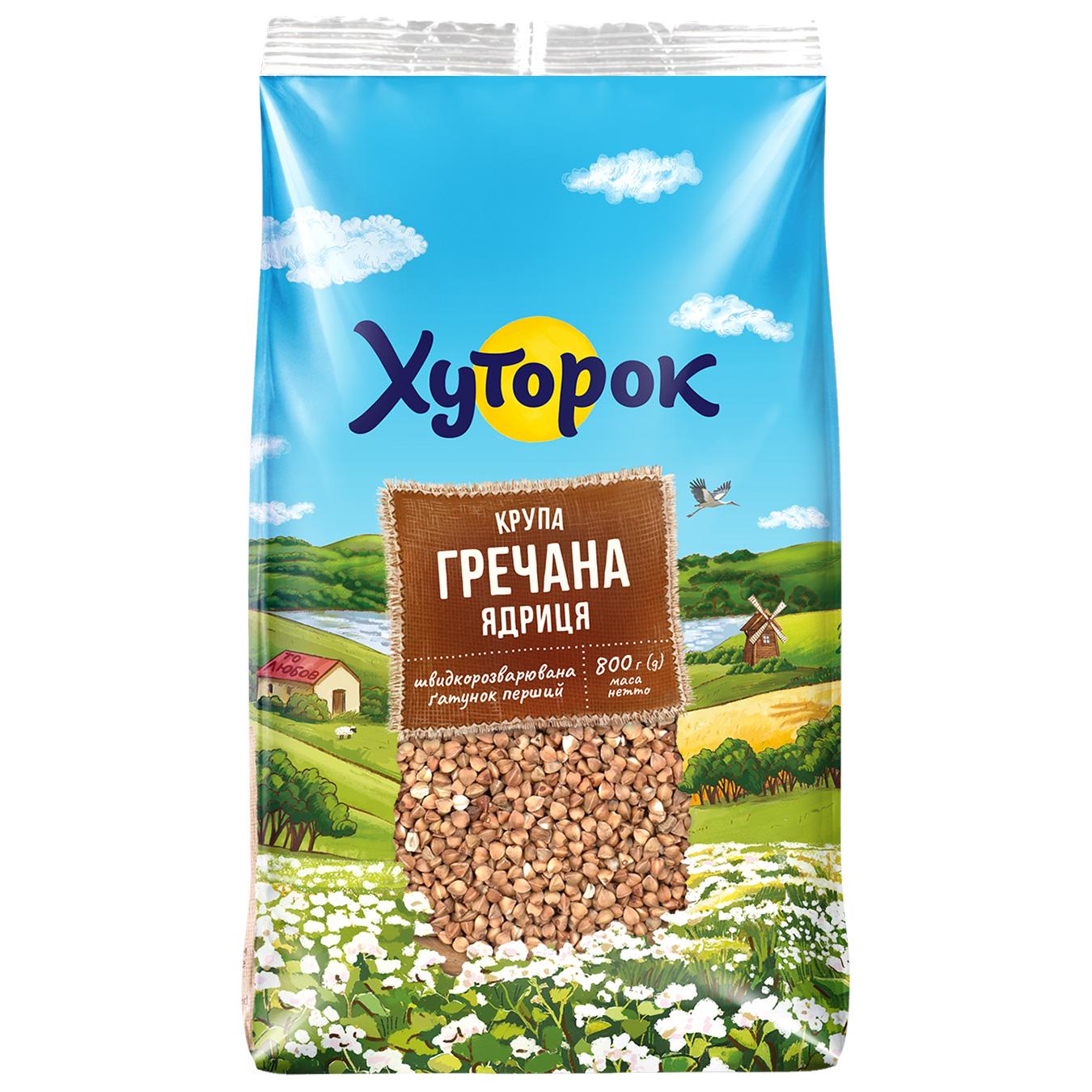 Крупа гречана Хуторок 800г — фото продукту