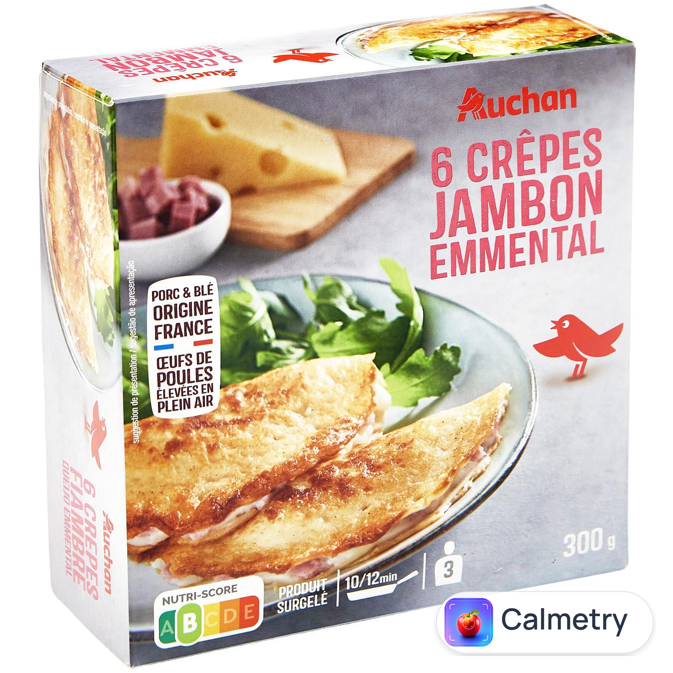 Млинці Auchan з шинкою та сиром емменталь 300г