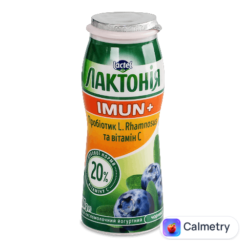 Напій кисломолочний йогуртний «Лактонія» Imun+ чорниця 1,5%, 100г