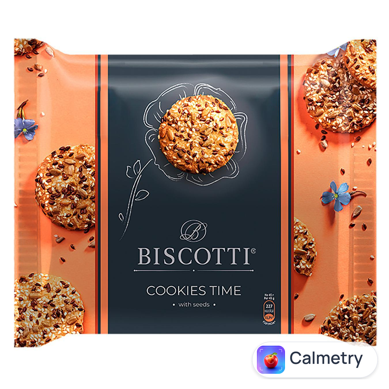 Печиво Biscotti Cookies Time з насінням 180г — фото продукту