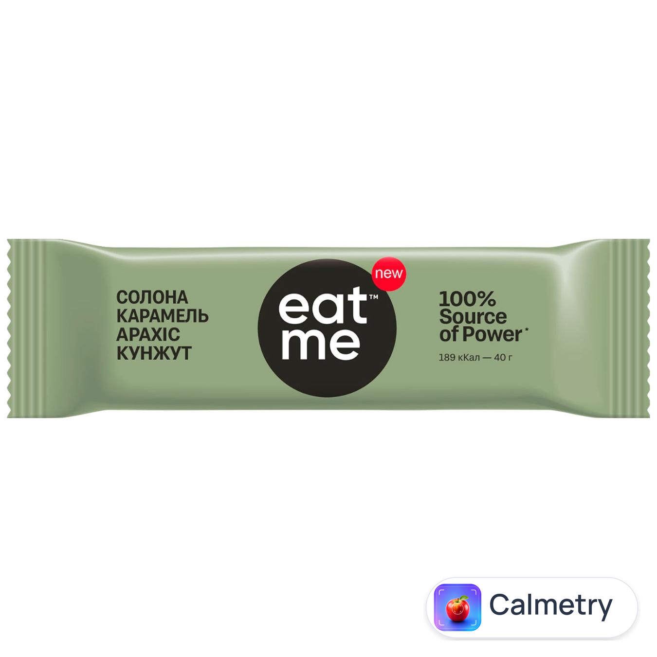 Батончик Eat Me солона карамель-арахіс-кунжут 40г — фото продукту