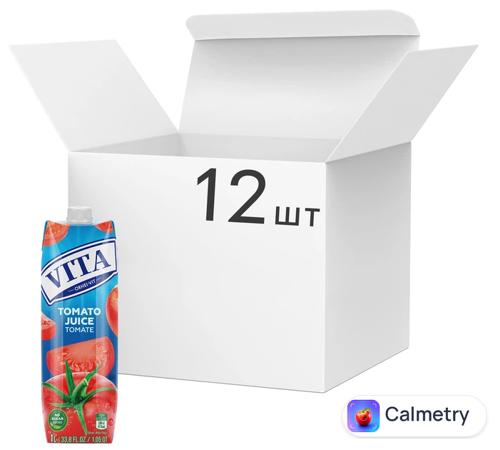 Упаковка соку Vita Томатний 1 л х 12 шт