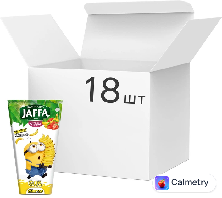 Упаковка нектару Jaffa Minions Бананово-полуничний 200 мл х 18 шт