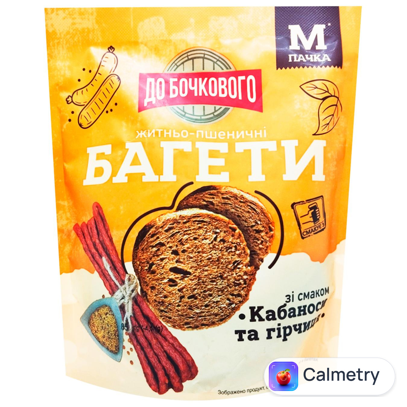 Сухарики До Бочкового Багети житньо-пшеничні зі смаком Кабаноси та гірчиця 80г