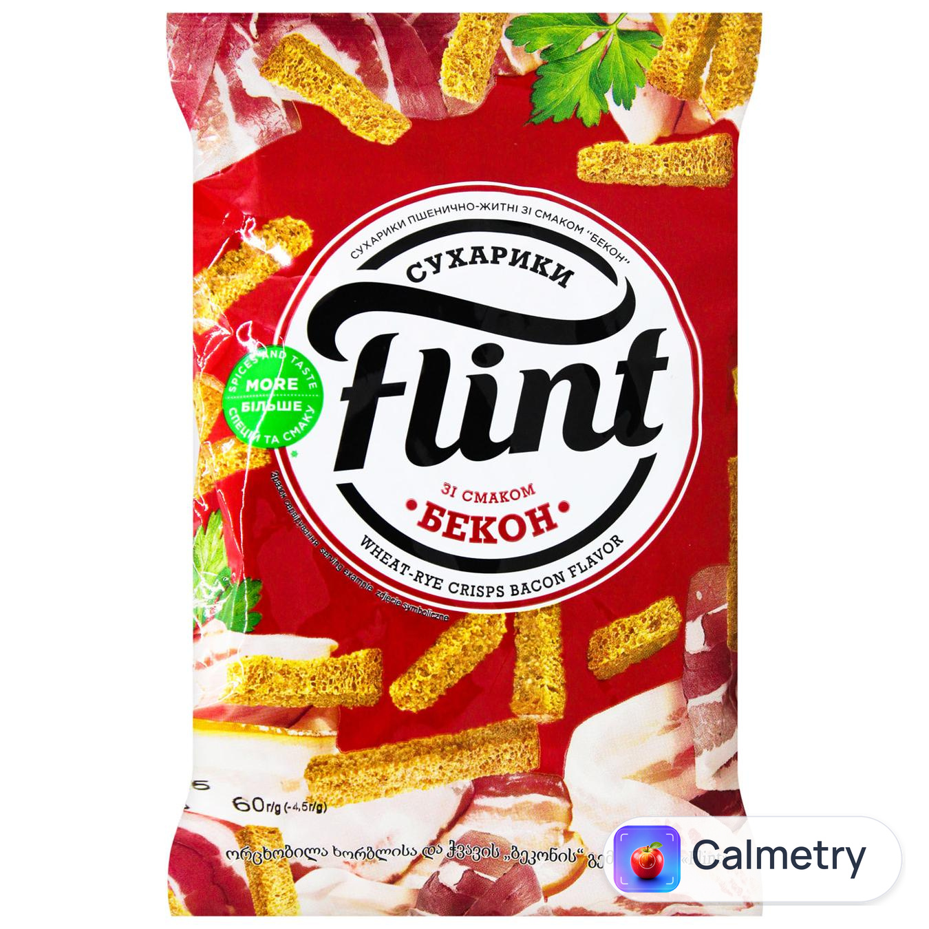 Сухарики Flint пшенично-житні зі смаком бекону 60г