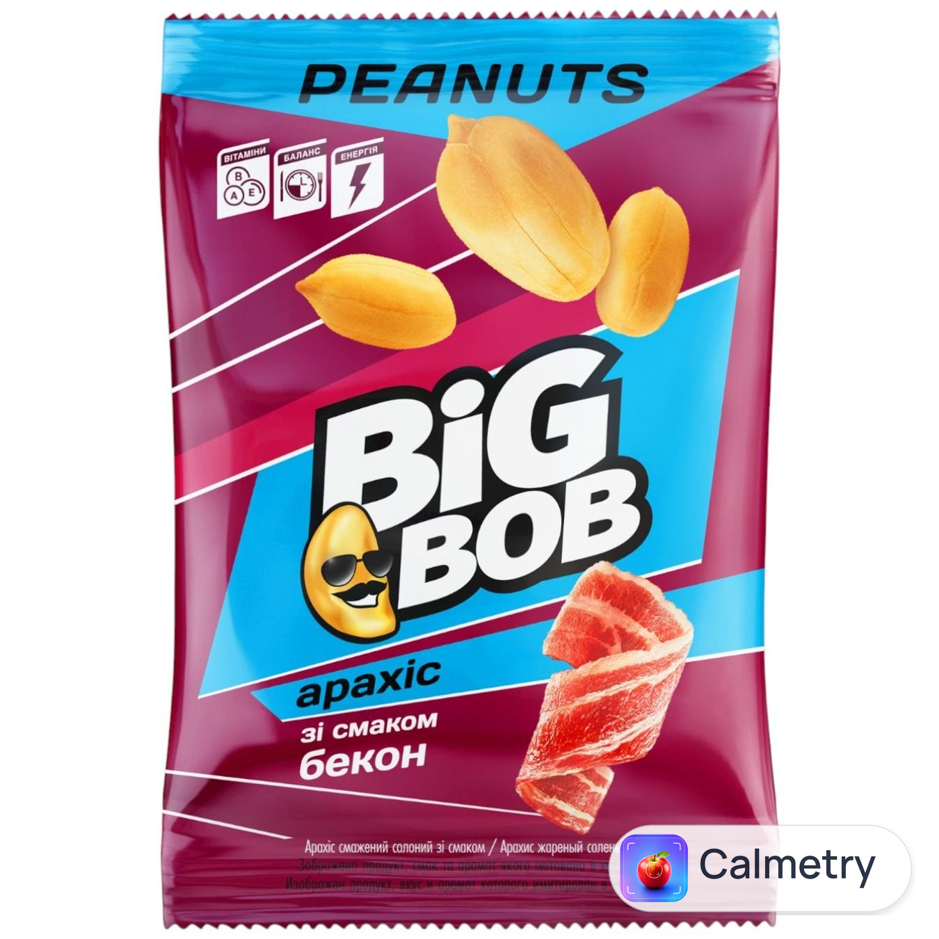 Арахіс Big Bob смажений солоний зі смаком бекону 120г — фото продукту