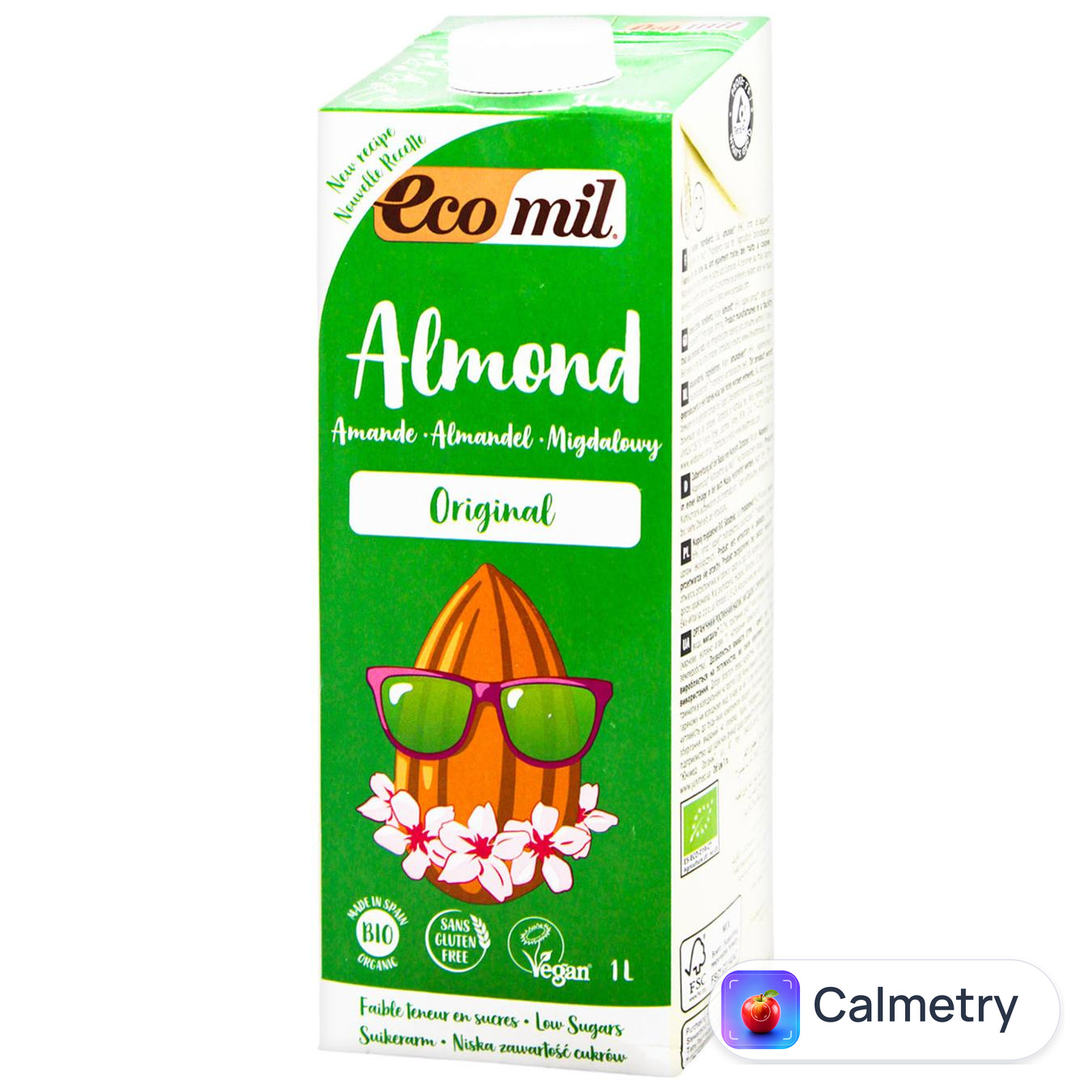 Молоко мигдальне Ecomil з сиропом агави органічне 1л