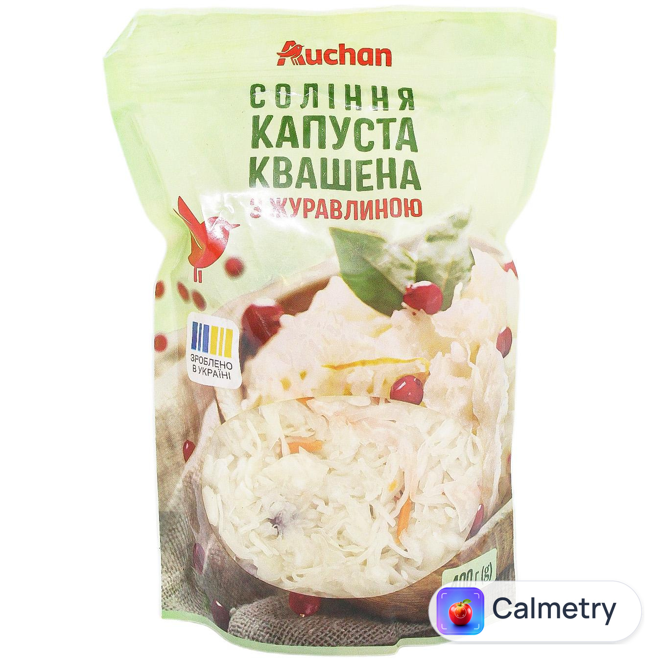 Капуста Auchan квашена з журавлиною 400г