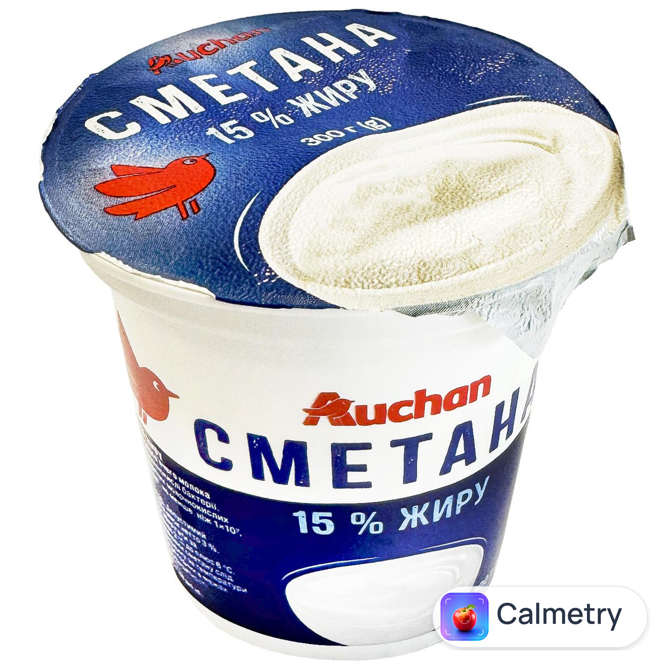 Сметана Auchan 15% 300г