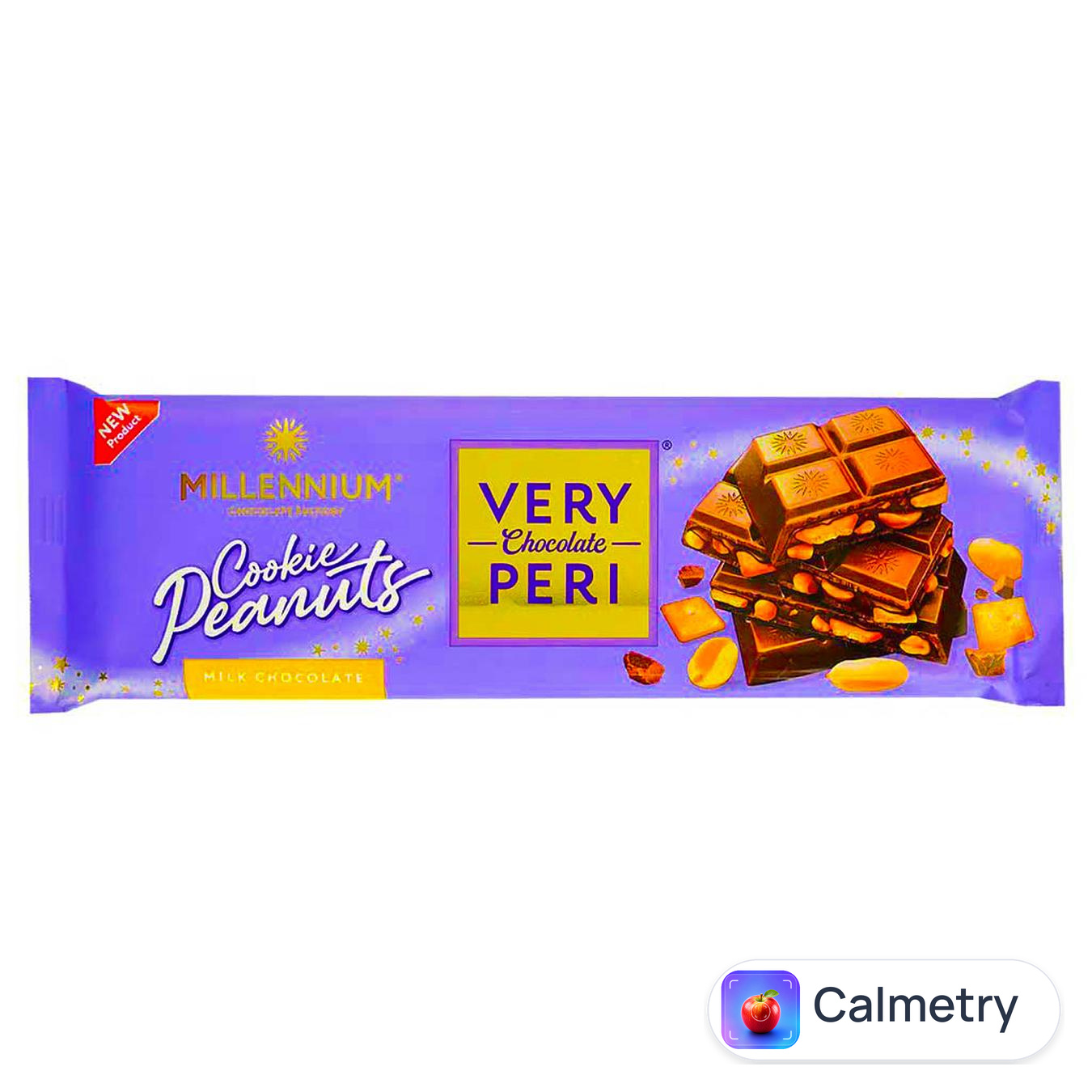 Шоколад молочний Millennium Very Peri з начинкою з печивом та арахісом 270г — фото продукту