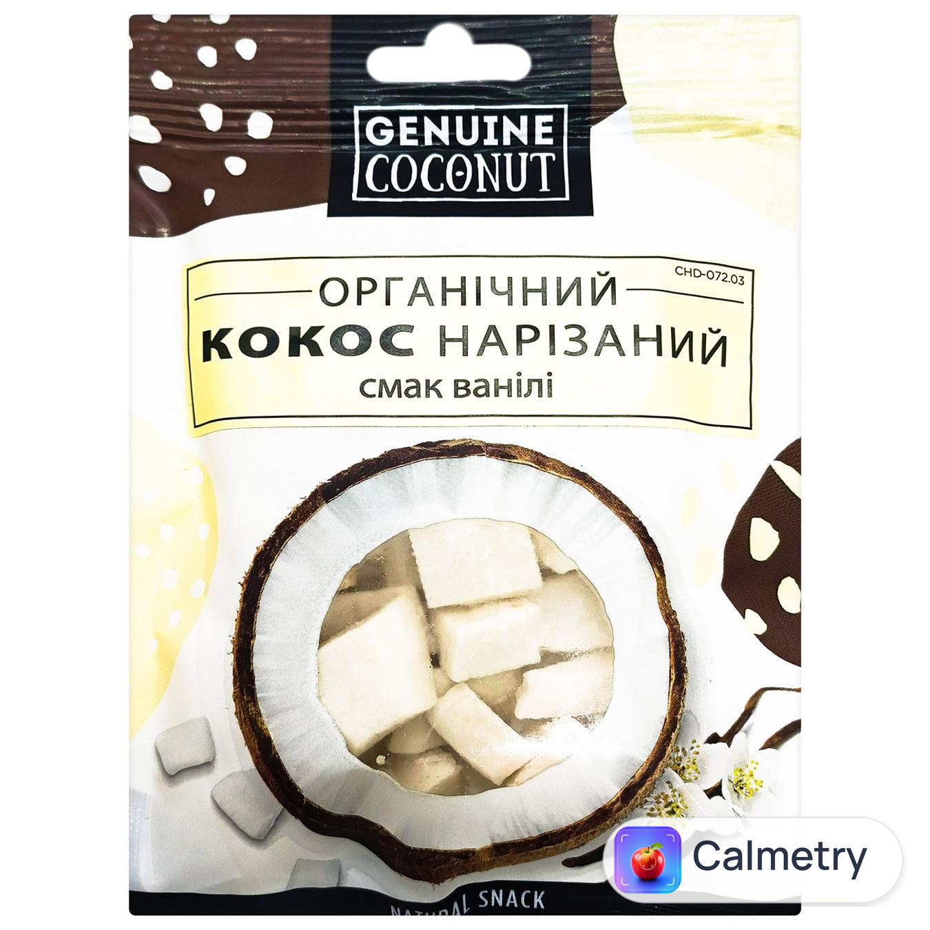 Кокос Genuine Coconut нарізаний зі смаком ванілі 56г