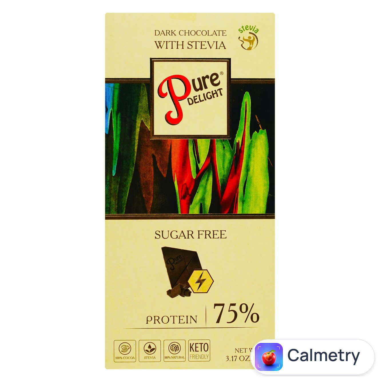 Шоколад чорний Pure Delight з протеїном без цукру 90г