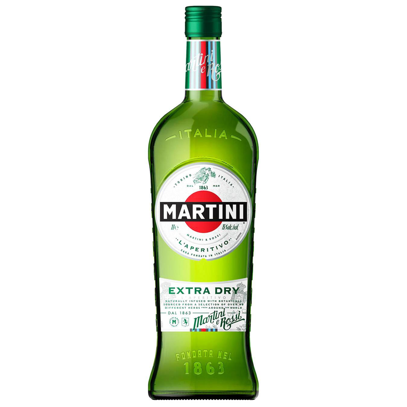 Вермут Martini Extra Dry білий сухий 18% 1л — фото продукту