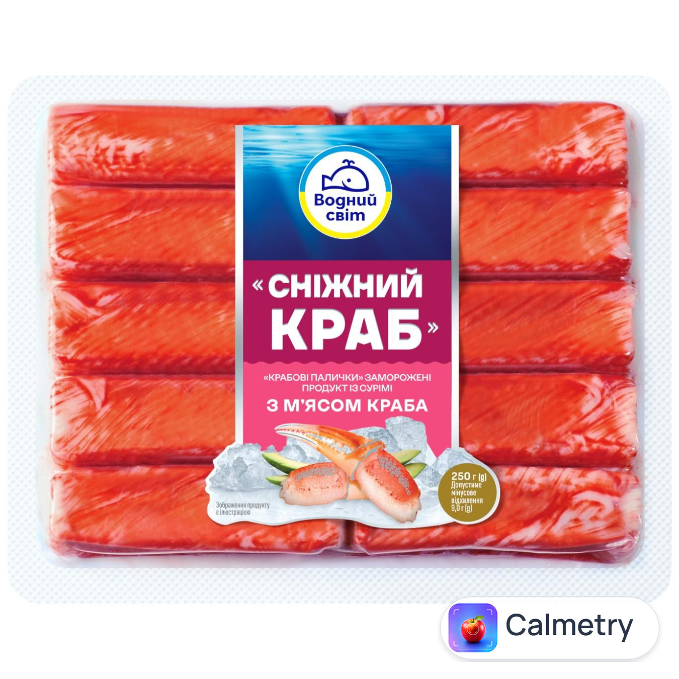 Крабові палички Водний Світ Сніжний краб заморожені 250г