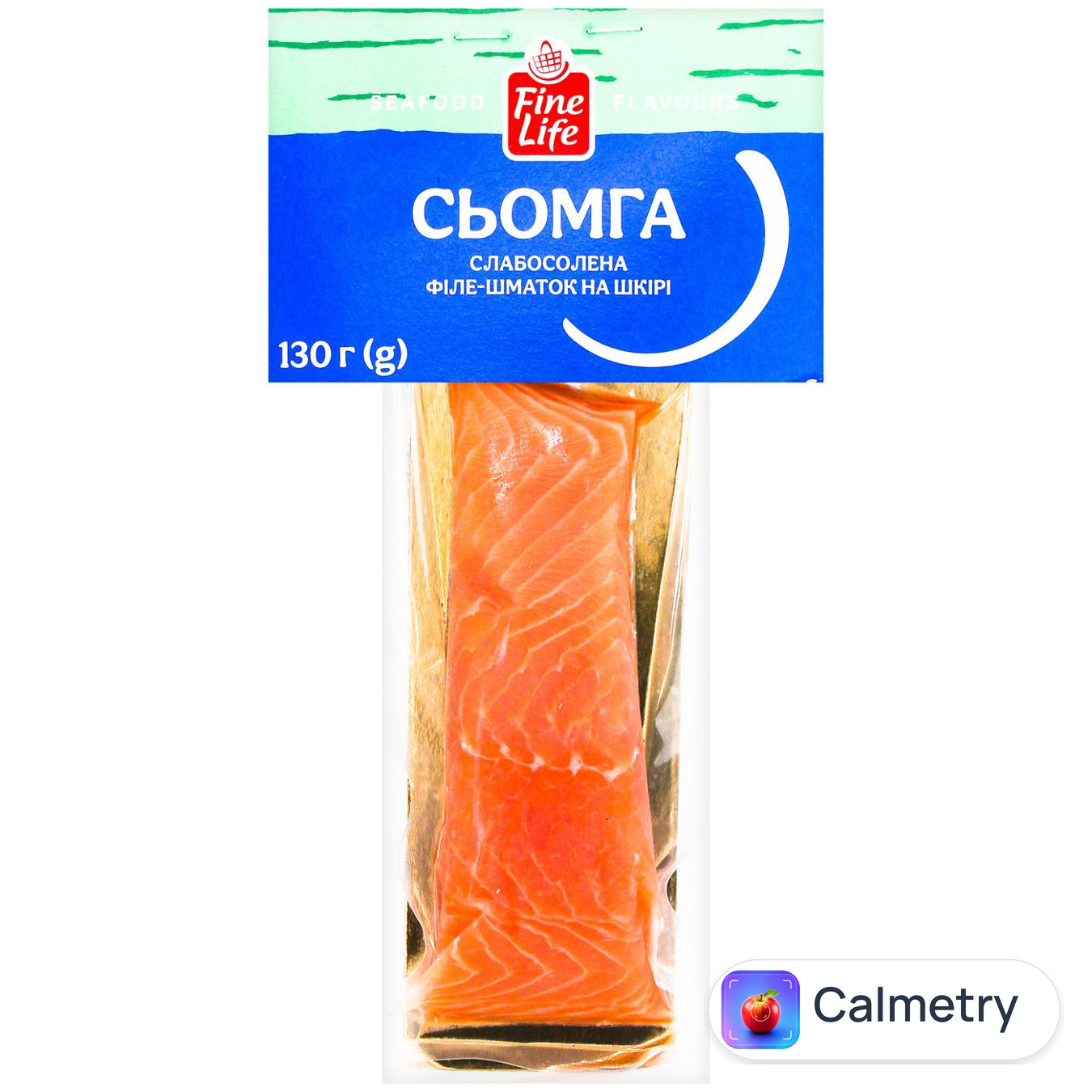 Сьомга Fine Life філе-шматок на шкірі слабосолена 130г