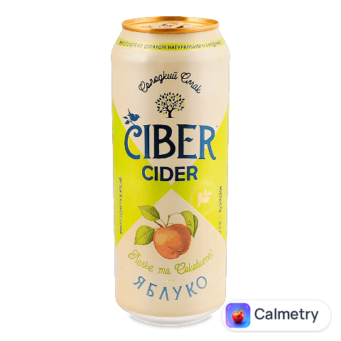 Сидр Ciber Apple білий солодкий газований з/б, 0,5л
