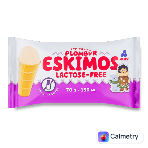 Морозиво Rud Eskimos пломбір безлактозний, 70г