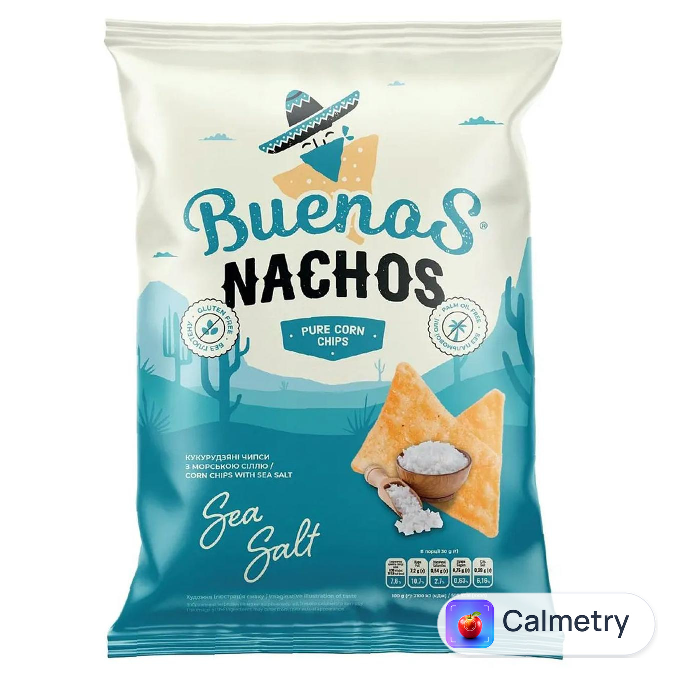 Чипси кукурудзяні Buenos Nachos з морською сіллю 90г — фото продукту