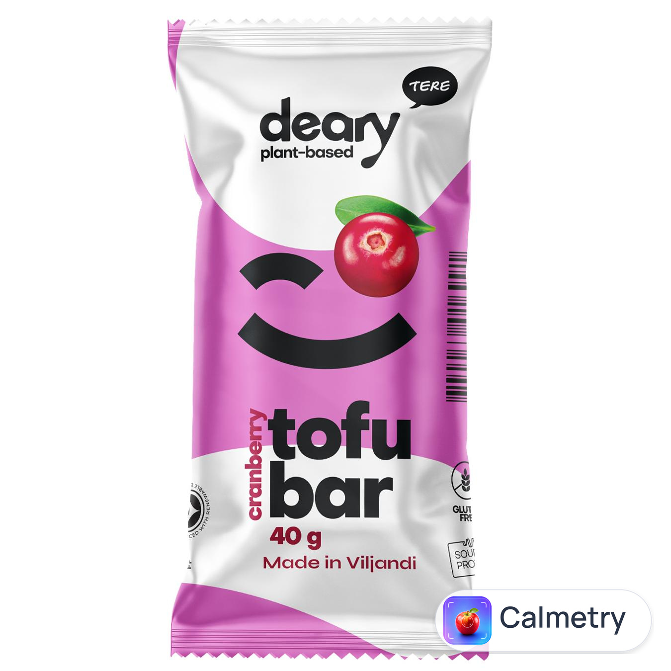 Батончик глазурований з тофу Deary Журавлина 40г — фото продукту