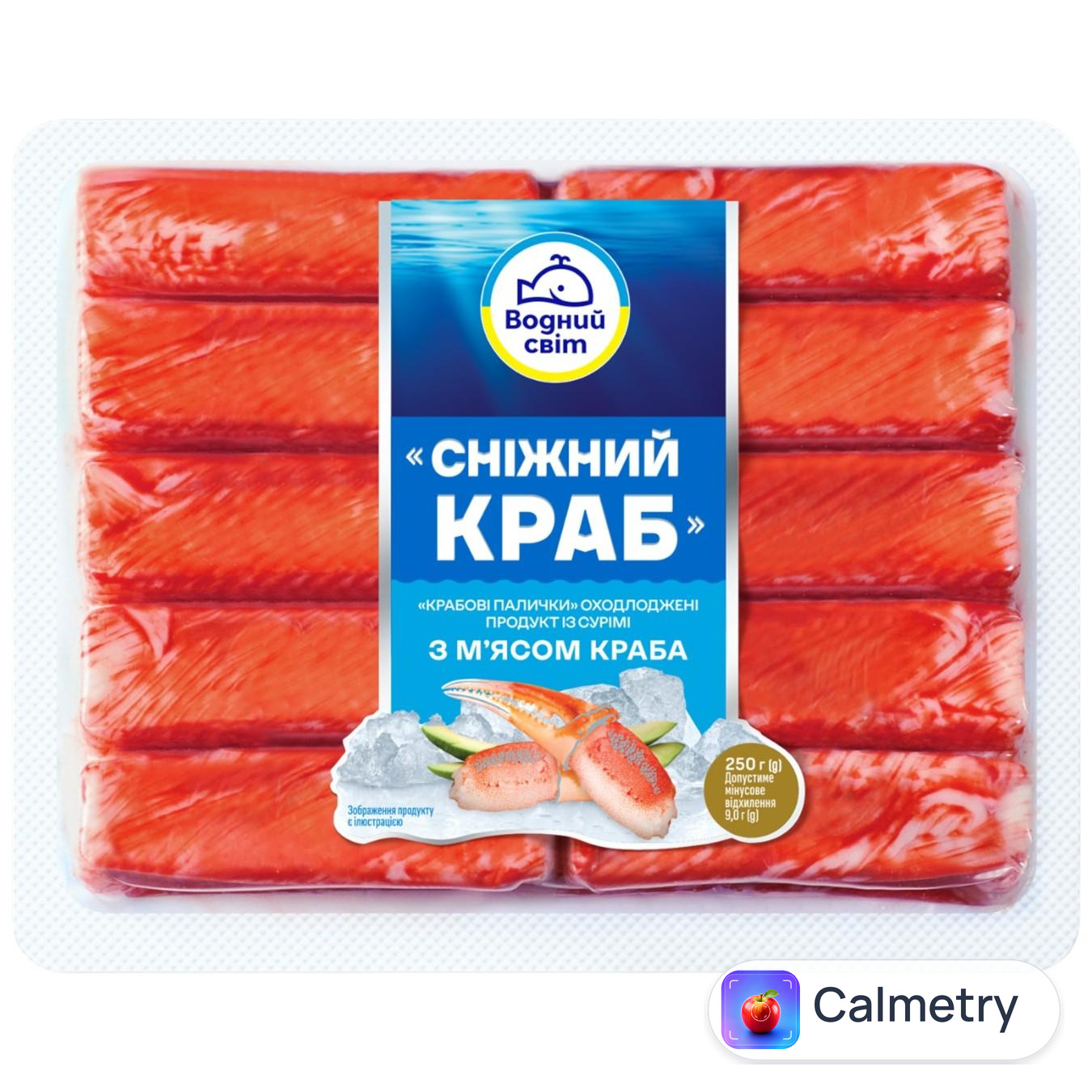 Крабові палички Водний Світ Сніжний краб охолоджені 250г — фото продукту